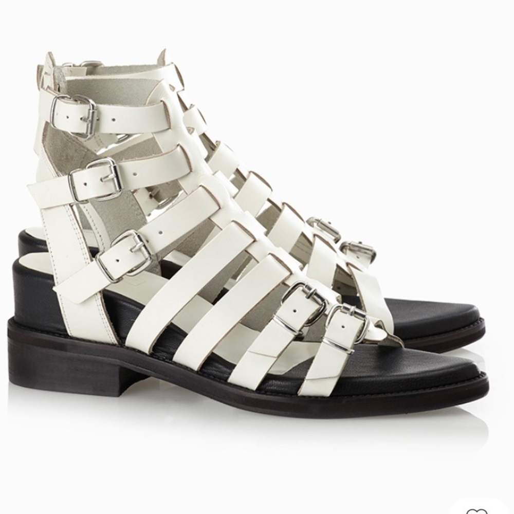 Topshop White and Black Strappy Sandals